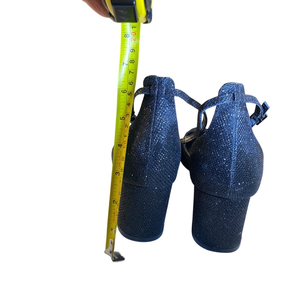 Bcbgeneration Black Glitter Square Toe Block Heel… - image 5